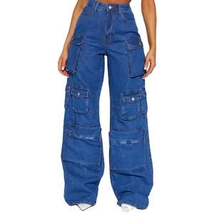 Pantalon cargo décontracté pour femme en sergé avec poches fonctionnelles pour grossistes de mode, faible MOQ - Product Image 6