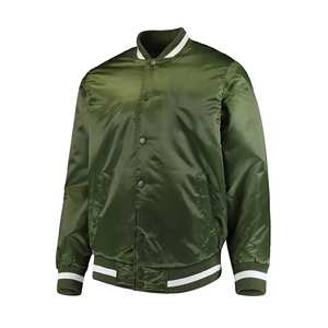 Chaqueta Bomber Varsity de Satén |   Parche Bordado Personalizado |   Chaqueta de Entrenador de Equipo |   Precio de Fábrica al por Mayor - Product Image 4