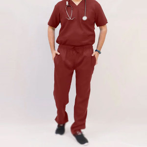 Unisex Medical <b>Uniform</b> <b>Scrubs</b> Set Soft Comfortable Breathable Fabric Short Sleeve Top and Pants Healthcare Clothing Bulk - Product Image 1