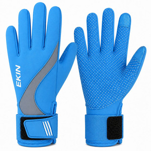 Gants de sports nautiques EKIN, en cuir PU, antidérapants, avec sangle de poignet réglable, unisexe, bleu - Product Image 4