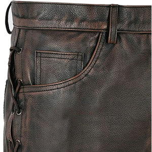 Pantalones de cuero hechos a medida para hombre con logotipo personalizado, diseño único, precio al por mayor, en oferta. - Product Image 6
