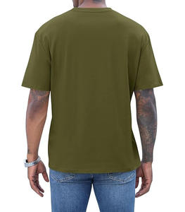 Camiseta de manga corta para hombre, 100% algodón, tejido transpirable, diseño liso, cuello redondo, corte holgado, camiseta de verano - Product Image 4