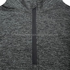 Pull à manches longues à fermeture éclair cationique pour homme T-shirt de course sportif doux et extensible - Product Image 2