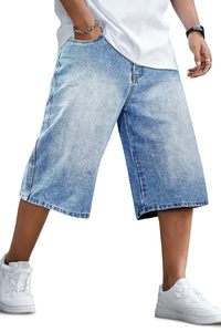 Shorts Bermuda en jean pour homme, couleur unie, délavé, taille mi-haute, élastique, décontracté, été, en coton, beige - Product Image 2