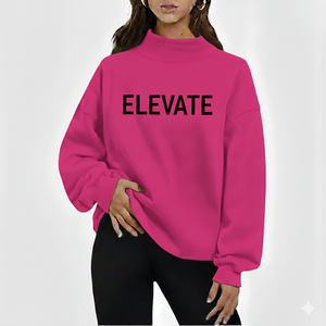 Sudadera de cuello alto oversize para mujer, de tela gruesa, cómoda, cálida y casual. - Product Image 1