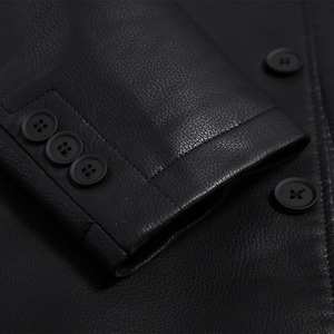 Disponible en stock automne hiver nouveaux hommes dans le long cuir belle atmosphère affaires décontracté avec trench-coat en cuir - Product Image 4