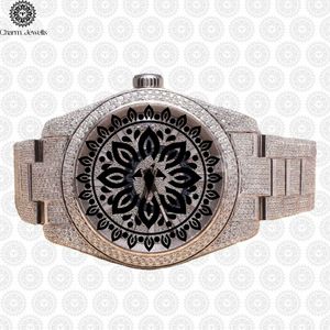 Reloj de Lujo Charm_Jewells de Acero Inoxidable con Bisel de Diamantes, Cristal de Zafiro, Movimiento de Cuarzo Analógico, Unisex, Caja Redonda de 40 mm - Product Image 1