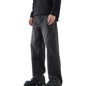 Jeans à jambes larges pour hommes, style streetwear, pantalon en denim ample, vintage, décontracté, vêtements de mode - Product Image 3