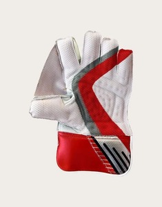 Gants de gardien de cricket pour enfants personnalisables et durables en cuir rouge, ambidextres, doublement cousus, offrant des options de taille et de design - Product Image 2