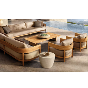 Sillón de Jardín de Teca Sólida con Acabado Natural, Diseño de Brazos Curvos Premium, Resistente a los Rayos UV, Cojín Grueso, Muebles de Jardín de Lujo - Product Image 6