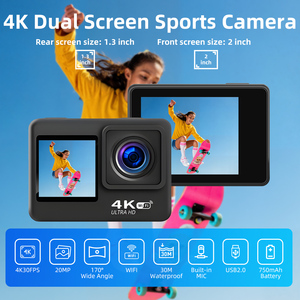 Cámara Deportiva 4K 20MP de Doble Pantalla, Modelo 2026, para Motocicleta, Casco, Ciclismo, Sumergible 30M, con WIFI - Product Image 2