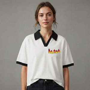 เสื้อโปโลผู้หญิงผ้าฝ้าย 100% ลดราคาพิเศษ ปักโลโก้ได้ตามต้องการ สไตล์สตรีทแวร์ ฮิปฮอป คุณภาพพรีเมียม - Product Image 4