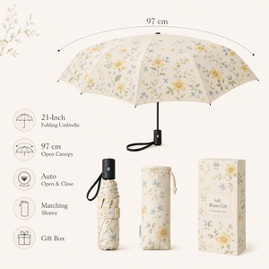 Paraguas Plegable Compacto de Viaje con Protección UPF50+, Diseño Japonés/Coreano OEM, 97 cm de Diámetro, Apertura Automática, Logotipo Personalizado, 3 Pliegues, con Caja de Regalo - Product Image 2