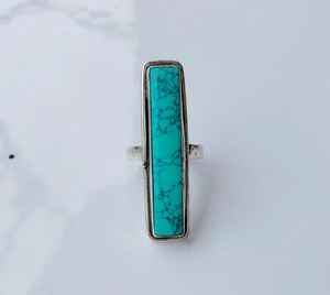 Anillo de Plata de Ley Hecho a Mano con Turquesa, Joyería con Piedras Preciosas Naturales, Anillo de Moda Artesanal Estilo Boho - Product Image 3