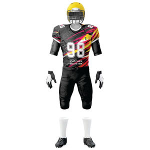 Custom Sublimation American <b>Football</b> Uniform Set with Integrated Padding Pants Professional <b>Black</b> <b>and</b> Blue <b>Football</b> Jersey - Product Image 2