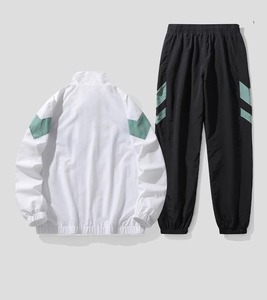 Custom Men's Printed Woven Tracksuit Plus Size <b>Zip</b> <b>Up</b> Casual Two Piece Sportswear Set - Product Image 3