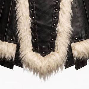 Kilt de cuero auténtico negro para hombre con ribete de piel sintética, falda de cuero estilo vikingo, kilt de guerrero gótico hecho a mano - Product Image 4