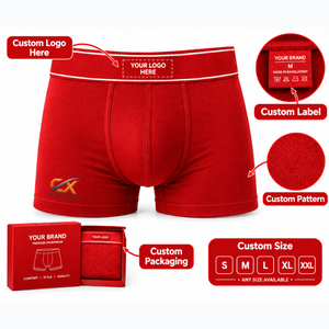 Boxers pour hommes en coton extensible, directement de l'usine, confort sans coutures, trunks anti-humidité, emballage personnalisé - Product Image 2