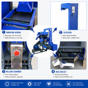 Machine à décortiquer le riz Backbone 450, capacité de 600 kg par heure, 7,5 kW, qualité industrielle, alimentation automatique BB N70 - Product Image 6