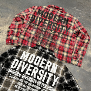 Ouna Plaid Long Sleeve TShirt Men's Cotton Flannel Embroidered Casual Regular Fit Front Logo Patterned Design - Product Image 3