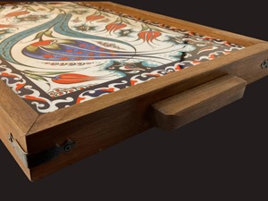 Plateau en bois imprimé personnalisé pour marque privée, idéal pour la décoration professionnelle et la vente en gros, parfait comme plateau de service. - Product Image 3