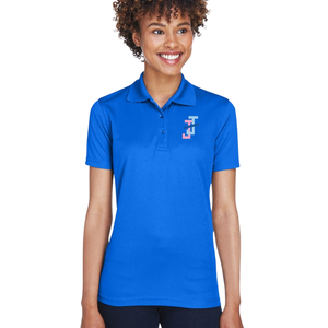 Camisa Polo Azul Rey para Mujer con Botones, Diseño Bordado, Manga Corta, Cuello, Mezcla de Algodón, Ropa Casual de Golf y Negocios - Product Image 1