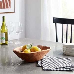 Bol en bois sculpté à la main, en bois de racine récupéré, rustique, pour salade et fruits, par HWC - Product Image 3