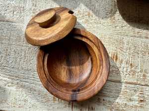 <b>Wooden</b> Salt Jar <b>Rustic</b> <b>Wooden</b> Storage Pot Durable Salt and Spice Container for Home Kitchen Restaurant Café and <b>Dining</b> Settings - Product Image 4