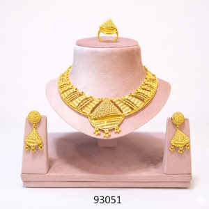 MOLL JEWELLERS - Juego de Collar con Colgante de Lujo, Chapado en Oro de 24k, con Motivo Floral de Circonio, para Novia, Boda, Moderno, Certificado por Terceros - Product Image 3