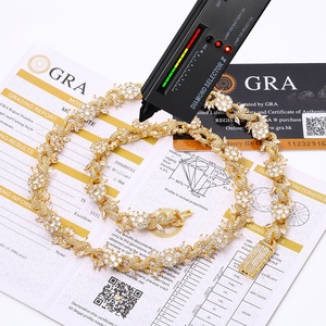 สร้อยคอเงินแท้ 925 ประดับมอสซาไนต์ลายดอกไม้ ดีไซน์หรูหราสำหรับผู้ชาย - Product Image 1