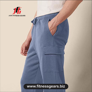 Pantalon de survêtement en coton pour homme, taille élastique avec cordon de serrage, pantalon de jogging décontracté avec poches latérales, idéal pour l'automne - Product Image 3