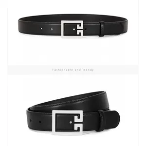 Wholesale Customized Top Quality Italian Leather Genuine Skin Strap Belt Stainless Steel Buckle For Women