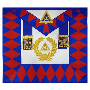 ORGANIST MASONIC REGALIA ROYAL ARCH CHAPTER GRAND APRON WITH TWO TASSELS HAND-EMBROIDERED EMBLEM Gold Bullion Work - Product Image 1