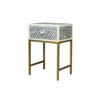 Table d'appoint en incrustation d'os à motif floral fait à la main Table de chevet moderne Table d'appoint de salon tabouret en incrustation d'os meubles en incrustation d'os
