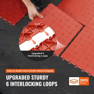 Lot de 25 dalles de revêtement de sol de garage emboîtables 12 x 12 x 0,53 pouces, antidérapantes, texture double face, en plastique pour garages - Product Image 6