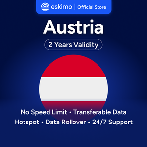 Tarjeta SIM Electrónica (ESIM) Eskimo Travel Austria de 3GB, Datos de Alta Velocidad 4G/5G, Sin SIM Física, Validez de 2 Años, Modelo con Portabilidad de Datos Ilimitada - Product Image 1