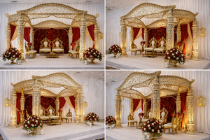 Decoración de Lujo para Mandap de Boda Jain, Tema Majestuoso para Boda India, Mandap Estilo Bollywood, Mandap Maharaja, Mandap con Diseño de Bigote, EE. UU. - Product Image 6