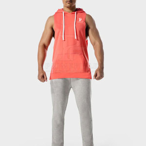 Premium Solid Hooded <b>Sleeveless</b> <b>Hoodie</b> <b>for</b> <b>Men</b> Winter Soft Fabric Quick Dry Breathable Eco-Friendly Pocket <b>for</b> Gym Sessions - Product Image 3
