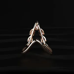 Nouvelle conception, bague de fiançailles de luxe en or 14 carats avec diamant en forme de poire de 1,5 carat, couleur V, certifiée IGI, pour femmes - Product Image 3