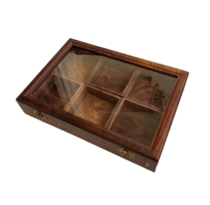 Boîte à fruits secs en bois design avec compartiments uniques, idéale pour la distribution de cadeaux d'entreprise et les célébrations de fin d'année - Product Image 4