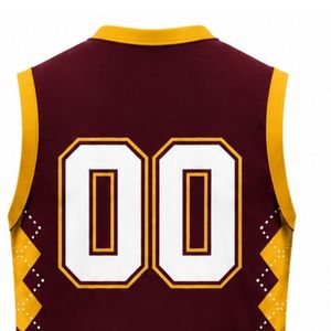 Customized Maroon Gold Volleyball Sleeveless Shirt Team Sportswear Athletic Jersey Top Training Match Uniform Performance - Product Image 5