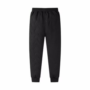 Men's Winter Warm Fleece <b>Lined</b> <b>Pants</b> Full Length Drawstring Solid Color Breathable Casual Trousers - Product Image 4