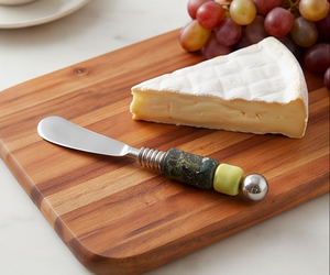 Juego de cuchillos para queso con mango de piedra multicolor y cuentas, 5 piezas, de acero inoxidable, para untar mantequilla, para uso en la cocina - Product Image 6