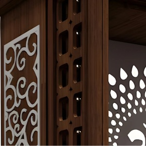 Modern Customized Teak Wood Rectangle <b>Mandir</b> Doors OM Carving Durable High Quality Indian Pooja Temple Home Decor Wholkesale UK - Product Image 6