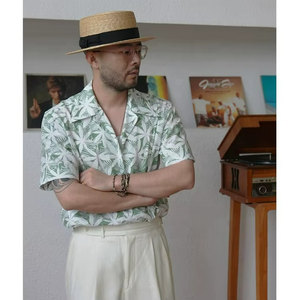 เสื้อเชิ้ตเยอรมันอินเตอร์ลีสไตล์ญี่ปุ่นย้อนยุค แขนสั้น เสื้อฮาวาย - Product Image 2