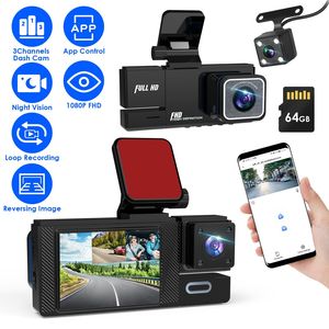 WiFi FHD 1080P WiFi <b>Car</b> Dash <b>Camera</b> 3-Channel Front & Rear Loop Recording Night Vision 170 Degree <b>for</b> <b>Reverse</b> Imaging - Product Image 1