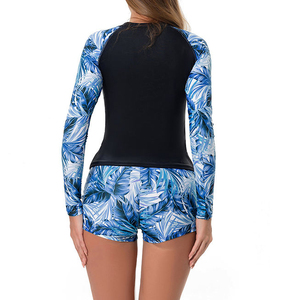 Women Two Piece <b>Rash</b> <b>Guard</b> Long Sleeve <b>Swimsuits</b> Uv Upf 50+ Swim Shirt Bathing Suit Swimwear Surfing Sports Pool Beachwear - Product Image 6
