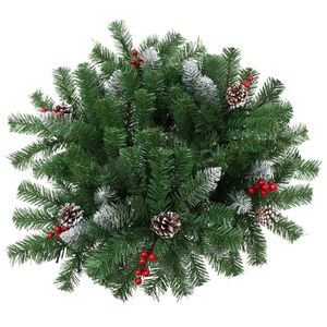 Sapin de Noël artificiel pré-éclairé en PVC vert de 15,7 pouces pour allée - Product Image 4