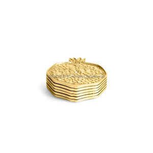 Posavasos de metal con patrón floral grabado con aspecto antiguo adecuado para la decoración de regalos de fiesta de inauguración de la boda - Product Image 4