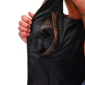 เสื้อกั๊กหนังแท้ไร้แขนกันลม สำหรับฤดูใบไม้ร่วงและฤดูหนาว เป็นมิตรต่อสิ่งแวดล้อม คุณภาพดีที่สุด ผลิตในประเทศปากีสถาน - Product Image 6